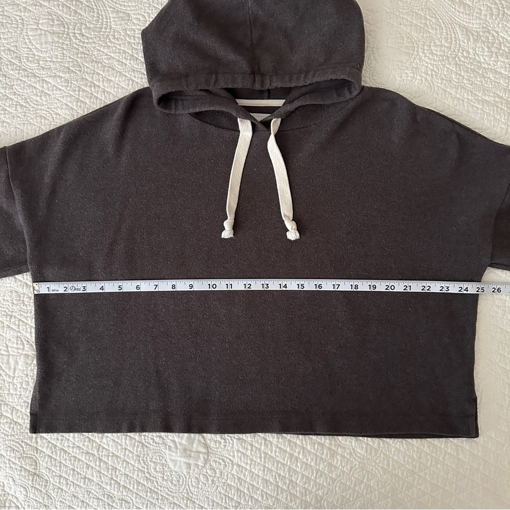 Lou & Grey Women's Cropped Fleece Hoodie Sweatshirt Pullover Medium - Picture 4 of 7